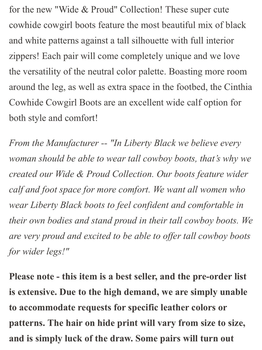 Liberty Black Cinthia Cowhide Tall Western Boots - Picture 8 of 11